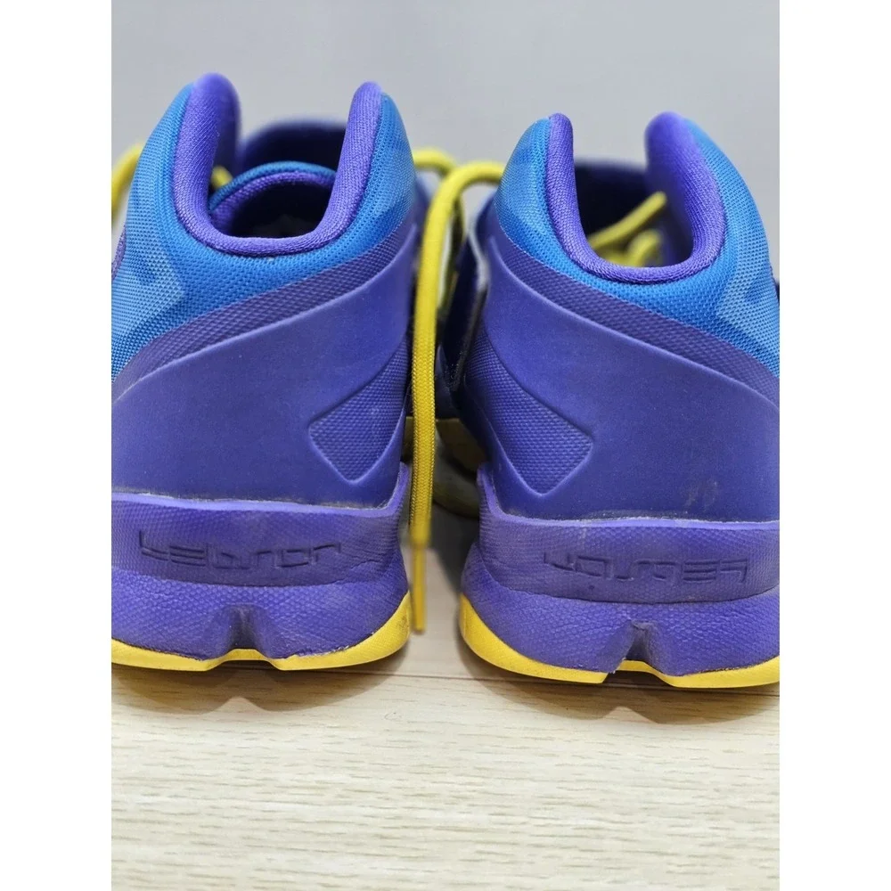 Nike LeBron Soldier 8 GS Basketball Shoes Purple Yellow 653645-400‎ Youth 5.5Y